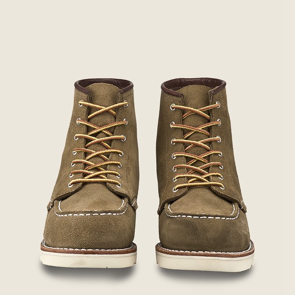 Heritage Støvler Dame - Red Wing 6-Inch Classic Moc – Short Mohave Læder - Olivengrøn - YRMJKB-805